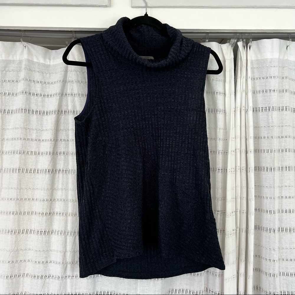 Anthropologie Sunday Brooklyn Blue Turtleneck Top